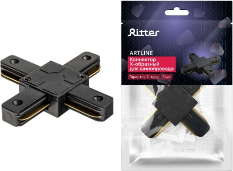Коннектор Х-образный жесткий пластик/медь черный Ritter Artline 59750 0