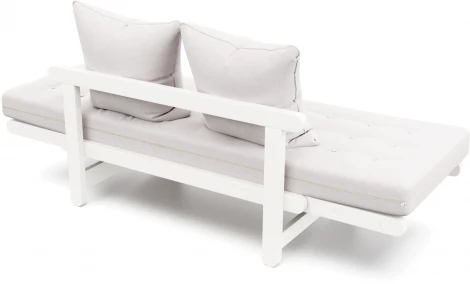 Кушетка Arsko Сламбер белая эмаль светло-серый велюр