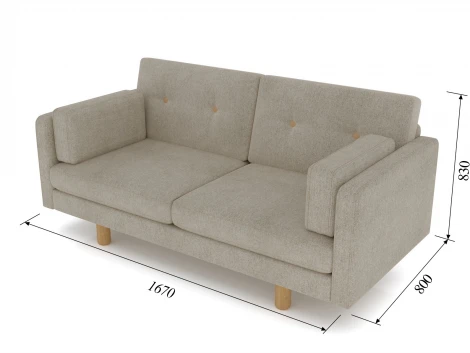 Диван Arsko Ингвар М серый велюр