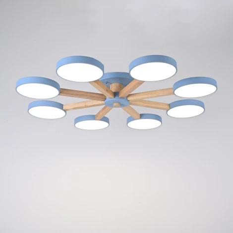 Потолочная люстра Wi-Fi на штанге Turna 8 Blue By ImperiumLoft Turna01 (LED, 220V, пульт управления, голосовое управление, умный дом - Алиса)