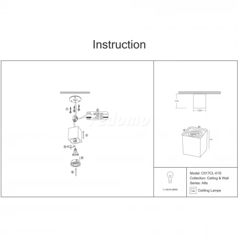 Накладной точечный светильник Maytoni Alfa C017CL-01S (220V)