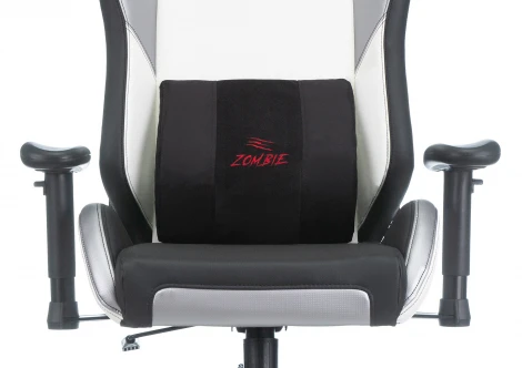 Кресло игровое Zombie HERO QUEEN PRO черный/белый эко.кожа с подголов. крестовина пластик