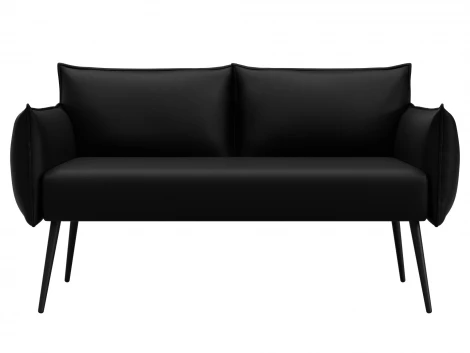 Диван прямой Лига-083 (Фанера/Металл/Экокожа/Черный) Лига Диванов 131068