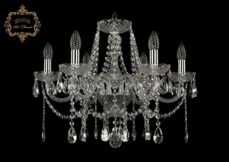 Подвесная люстра Art Classic 11.12 11.12.6.195.Cr.Sp (220V, хрусталь, на цепи, подсвечник, свеча)