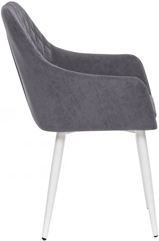 Стул с подлокотниками Leset Слим, каркас Белый, велюр Графит (Фанера/Велюр) Leset арт.2500000185892