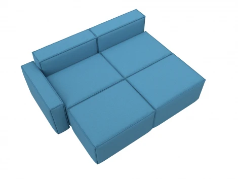 Диван угловой модульный Лига-063 угол левый (ДСП/Пластик/Рогожка/Голубой) Лига Диванов 129786L