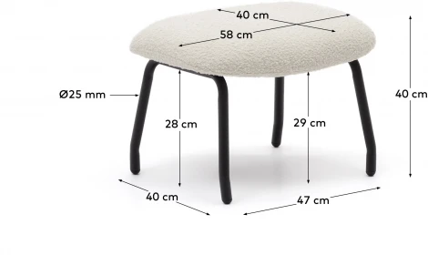 Пуфик La Forma (ex Julia Grup) Belina (Белый/ Фанера)