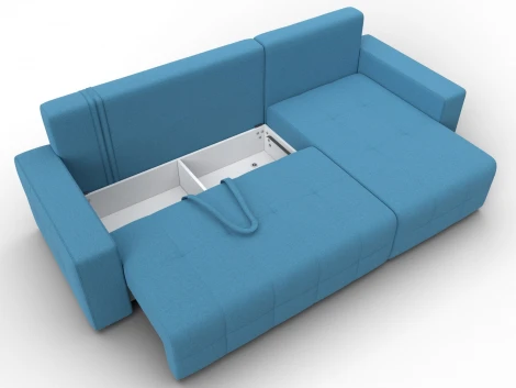 Диван угловой Лига-122 угол универсальный (ДСП,Брус,Рогожка/Голубой) Лига Диванов 137600