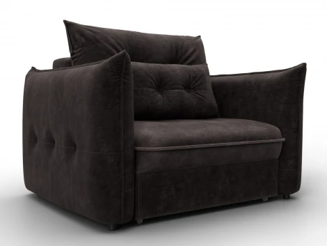 Кресло Лига-100 НПБ (ДСП,Фанера,Велюр/Коричневый) Лига Диванов 136993