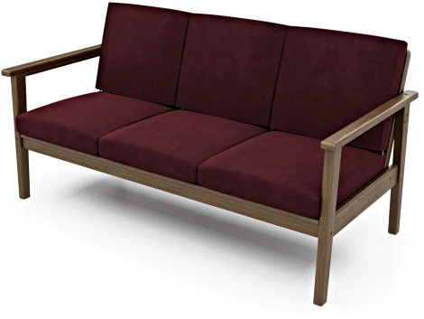 Диван Arsko прямой Лориан Б орех велюр бордовый