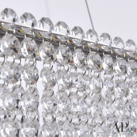 Подвесная люстра светодиодная APL LED Sicilia SH04.71.A.Ni.4000 (220V, хрусталь, на тросе)