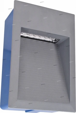 Светильник встраиваемый в стену уличный светодиодный Horoz Granit, 1 лампа, серый с синим