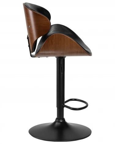 Набор 2 шт Стул барный DOBRIN KARTER BLACK (коричневый орех дерево (BWW), черный PU)
