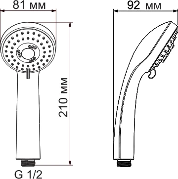Душевая лейка Wasserkraft A051 темная бронза