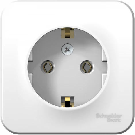 Розетка накладная с заземлением (белый) Systeme Electric Blanca BLNRA010101