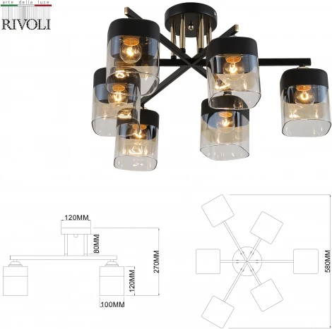 Потолочная люстра Rivoli Isadora 9133-306