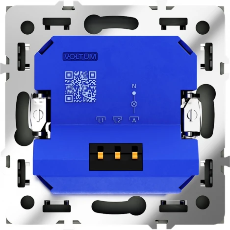 Диммер поворотно-нажимной 600 Вт (черный матовый) Voltum S70 VLS070308