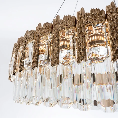 Подвесная люстра светодиодная хрустальная с регулировкой цветовой температуры Modelux ML.830.800 GD