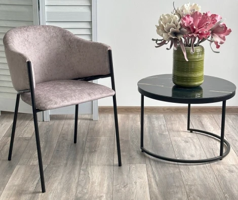 Стул M-City ДИЛЛ, цвет RAIN 11 капучино, велюр / черный каркас