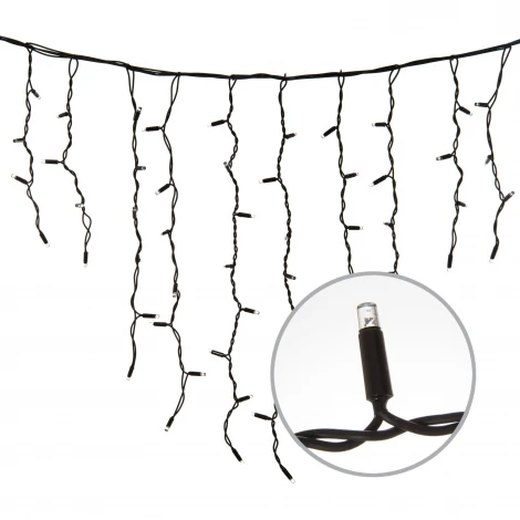Бахрома светодиодная с эффектом мерцания, 3м. соединяемая, 200 светодиодов, теплый белый и белый свет Uniel ULD-B3007-200/TBK WARMWHITE-WHITE IP67