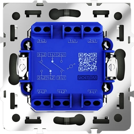 Проходной переключатель двухклавишный (титан) Voltum S70 VLS020306