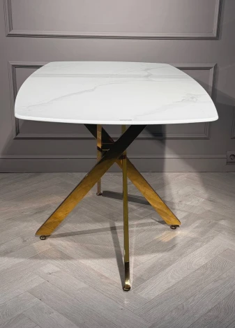 Стол обеденный IST-CASA Элис Рэк BS1803-140WT,140х80х76 см, белый/золото