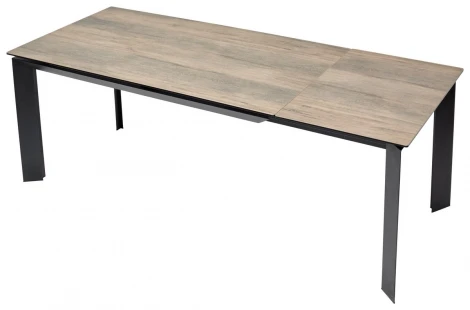 Обеденный стол M-City CREMONA 180 KL-61 Под дерево, итальянская керамика / черный каркас