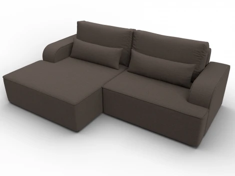 Диван угловой Лига-120 угол левый (ДСП,Брус,Фанера,ЛДС,Рогожка/Коричневый) Лига Диванов 137284L