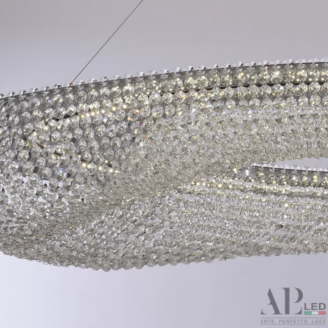 Подвесная люстра светодиодная APL LED Sicilia SH523.0.120.A.Ni.4000 (220V, хрусталь, на тросе)