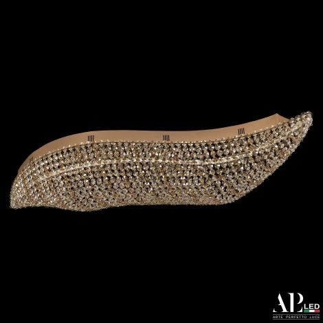 Потолочная люстра светодиодная APL LED Sicilia SH507.2.80.R.Gd.3000.Clear.721 (220V, хрусталь)