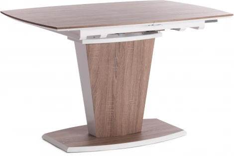 Стол FANCY МДФ HPL, 120-160х85х75 см, Дуб трюфель/Белый Tetchair 18997