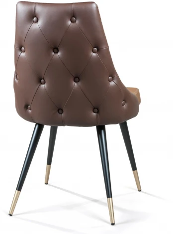 Стул Lucas, экокожа коричневый, золотистый декор на ножках Top Concept LUCAS 2000000000299