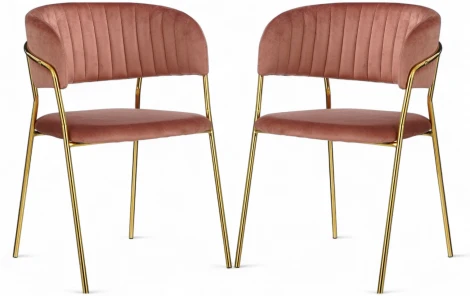 Набор из 2 стульев Whispered Fusion Hesby Велюр/Розовый арт.HSBI_DC72_dustyrose_2