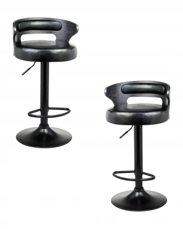 Набор 2 шт стул барный DOBRIN FRED BLACK (чёрное дерево, чёрный)