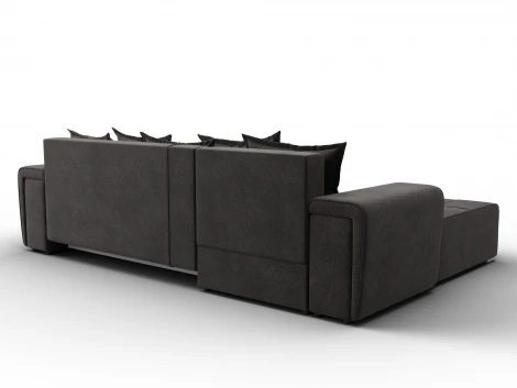 Диван угловой Лига-121 левый угол (ДСП,Брус,Велюр/Темно-коричневый) Лига Диванов 137352L