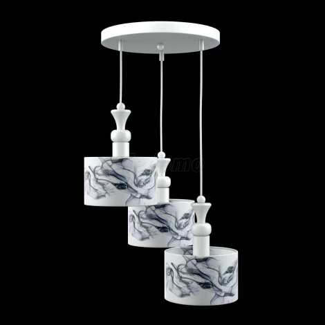 Люстра подвесная Lamp4you, 3 плафона, белый с синим