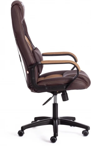 Кресло DRIVER (22) кож/зам/ткань, коричневый/бронза, 36-36/TW-21 Tetchair 19296
