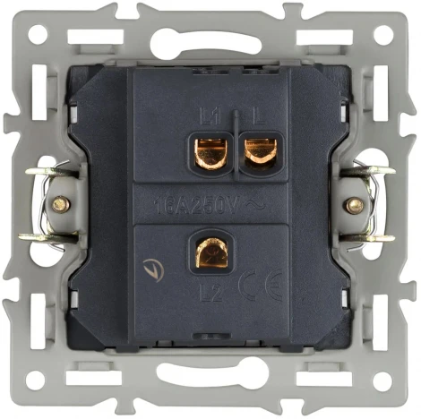 Механизм выключателя одноклавишный проходной SWT-MKP1-PL-GR (250V, 16A) (Arlight) 043716