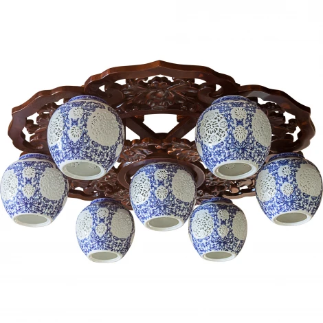 Потолочная люстра N-Light 6270 6270-6+1 красное дерево