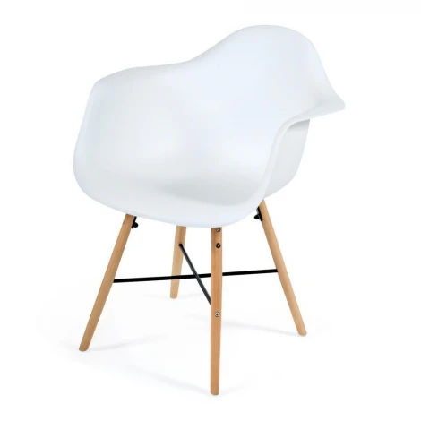 Кресло CINDY (EAMES) (mod. 919) черный/black with natural legs (дерево береза/металл/сиденье пластик)