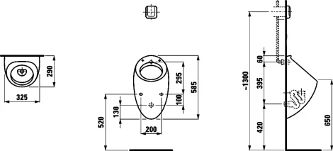 Писсуар Laufen Alessi 8.4097.5.400.000.1 подвесной, без крышки, без "мухи"