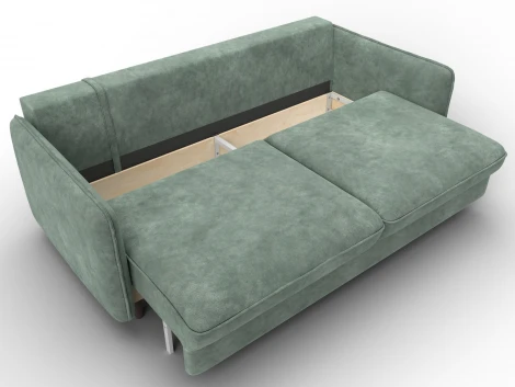 Диван прямой Лига-064 НПБ (ДСП/Дерево/Велюр/Зеленый) Лига Диванов 129623
