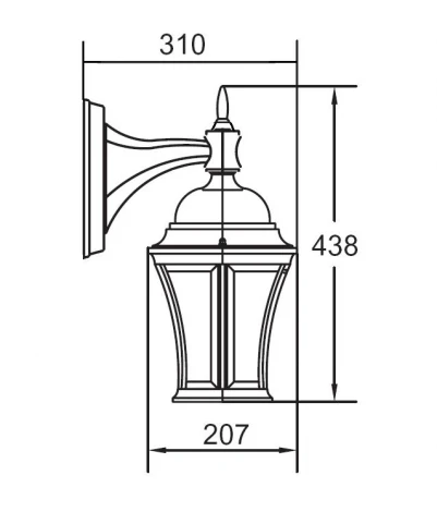 Настенный фонарь уличный Oasis Light Astoria 1 L Bg 91302L