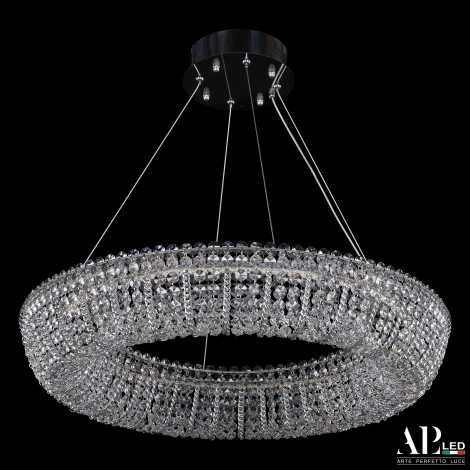 Подвесная люстра светодиодная APL LED Sicilia SH502.0.60.M.Ni.4000 (220V, хрусталь, на тросе, круглые)