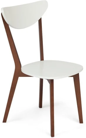 Стул жесткое сиденье MAXI (Макси) Белый + Коричневый (каркас бук, сиденье, спинка - мдф)