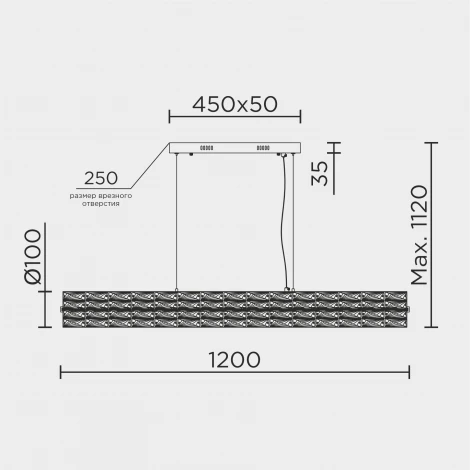 Подвесной светильник светодиодный хрустальный Modelux ML.340.1200 GD