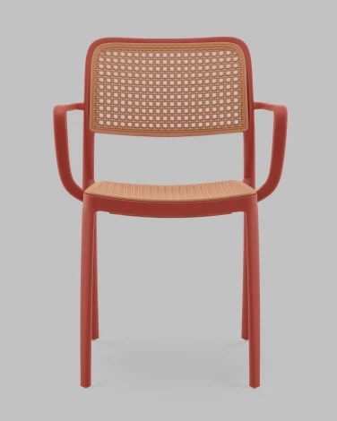 Стул Yona пластиковый с подлокотниками красный Stool Group арт.УТ000040844