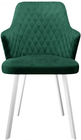 Стул 245 поворотный, К13 изумруд, ножки белые Dikline 00-00064392
