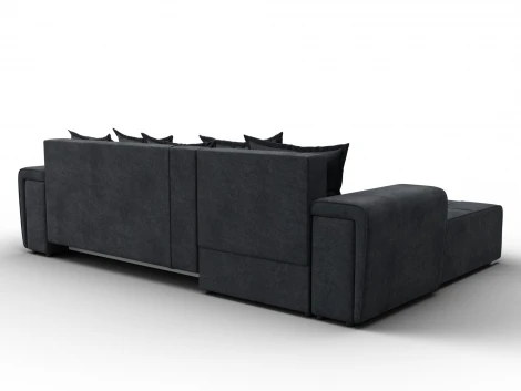 Диван угловой Лига-121 левый угол (ДСП,Брус,Велюр/Темно-серый) Лига Диванов 137356L