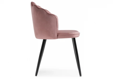 Обеденный стул на металлокаркасе Woodville Shell dark pink / black 11989